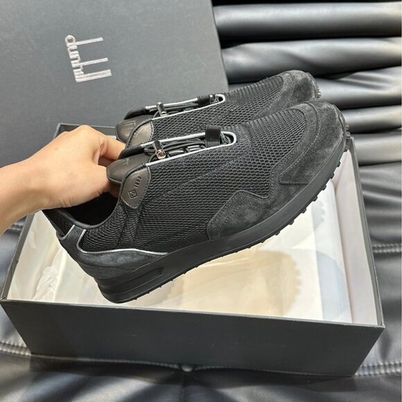 Dunhill Mens Lace-Up Casual Mesh Sneakers Black - Picture 6 of 10
